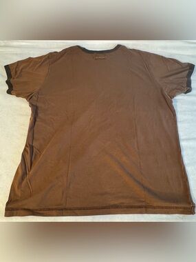 Juicy Couture Brown Ringer Tee XXL Y2K Minimalist Short Sleeve Shirt